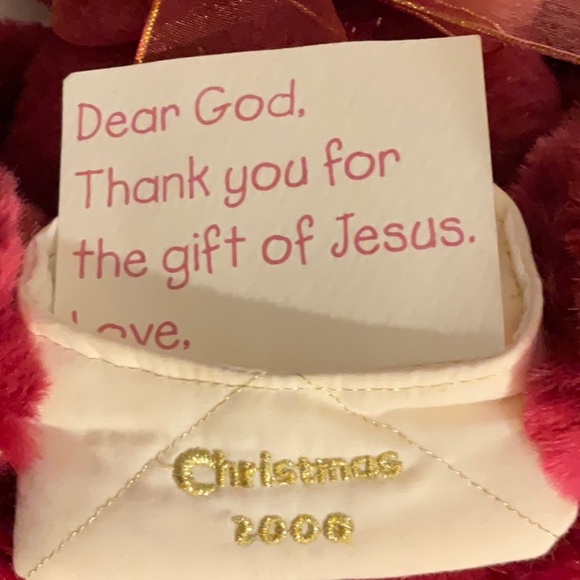 Vintage Gund Christmas 2000 Plush Bear Dear God Note W2K - Picture 2 of 10